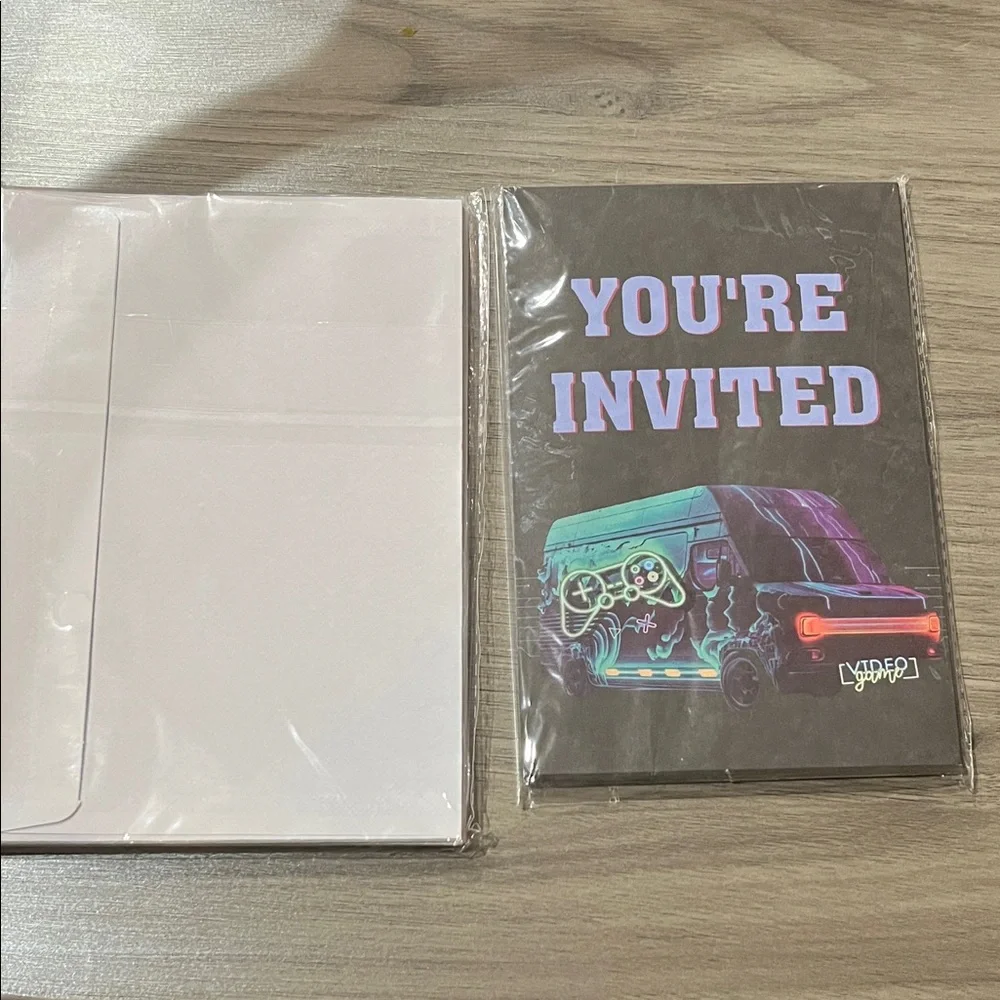 You're Invited Party Invitation Cards - Black and Purple